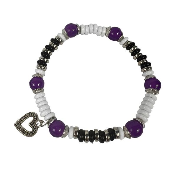 New 4 Bracelet Set Skyline Collection Purple Black Charm - Picture 4 of 10